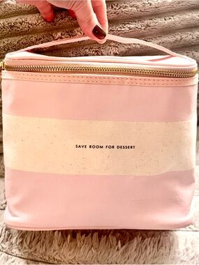 KATE SPADE blush/cream Insulated “Save Room for Dessert” lunch bag/tote bag